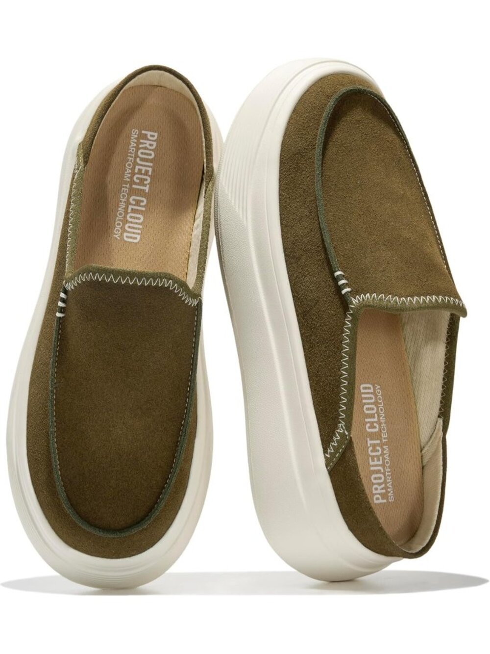Women's Moss Suede Rubber Sole Clogs & Mules Stylish Non-Slip Loafers Shoes